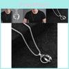 Contemporary Titanium Steel Necklace For Men Featuring Eye-catching Double Ring