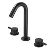 Rubinetto per Lavabo Tuqiu Nero Totalmente in Ottone Cromato Rubinetto per Bagno Rubinetteria per Lavabo Rubinetto a Cascata a 3 Fori Rubinetto dell'Acqua