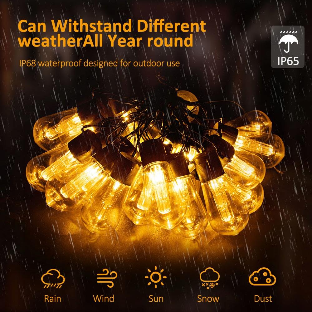 Garland Solar Garden Lights 10 Led 3M Decorative Bulbs