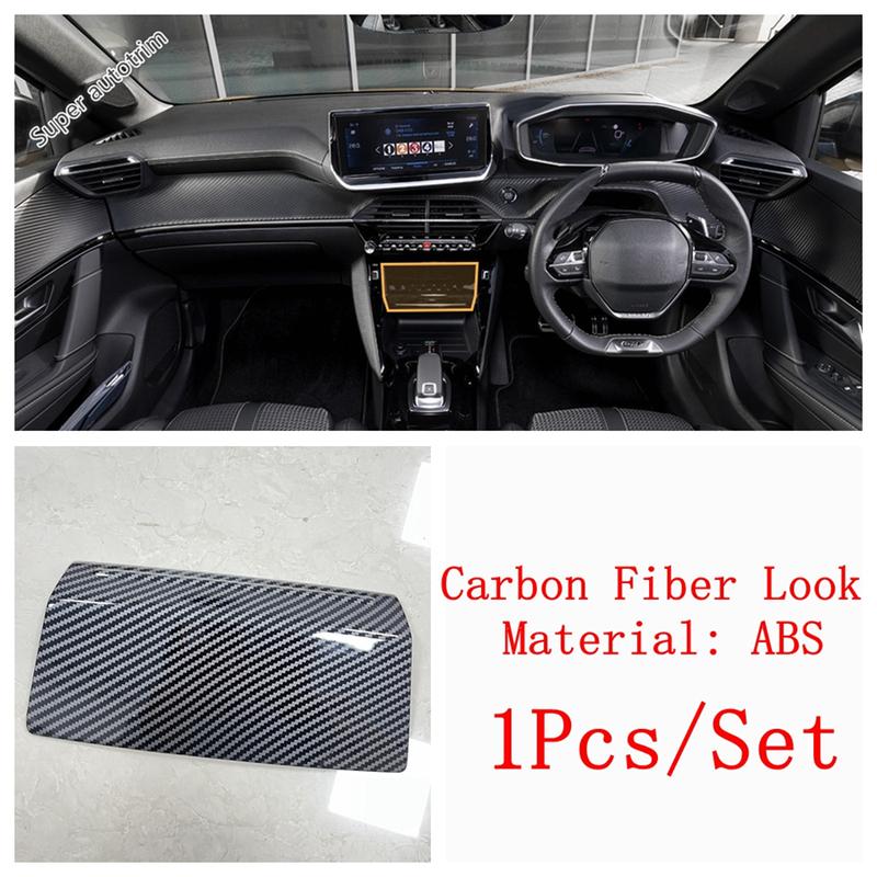 Central Cigarette Lighter Panel Cover Decorative Stickers Trim For Peugeot 208 - 2025 ABS Carbon Fiber Accessories Interior