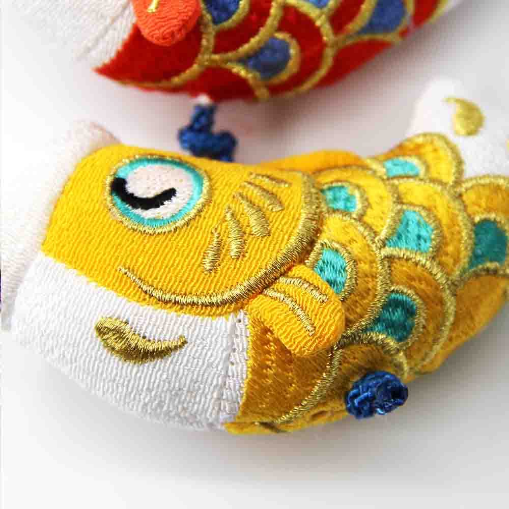 Carp Streamer Carp Streamer Smile Carp 43cm Indoor Natural Wooden Stand Crepe Tapestry Carp Decoration Mini 5 Carp May Doll Compact Boy's Festival