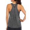 Chaleco Deportivo de Color Sólido para Mujer, Cuello Redondo, Sin Mangas, Secado Rápido, Espalda Cruzada, Blusa Holgada
