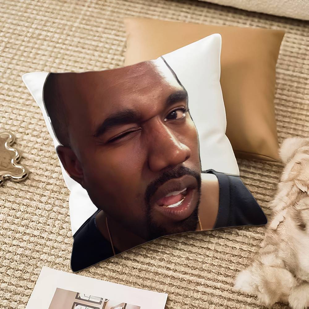 Funny K-Kanyes W-Wests Pillow Case Anti-Dustmite Pillowcase Invisible Zipper Silky Plush Sofa