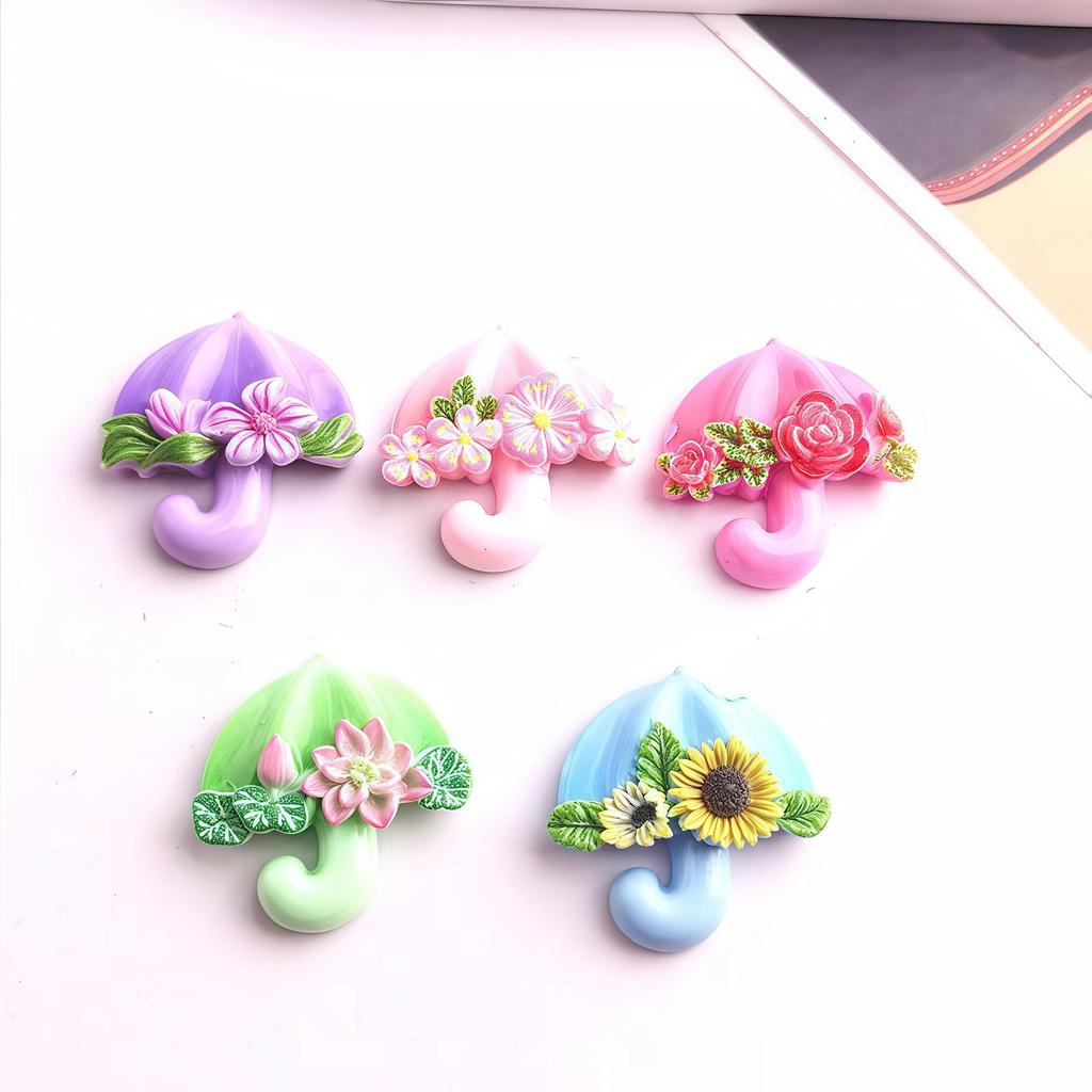 Raindrop Series: Colorful Lily Cartoon DIY Ornament Cream Glue Resin Hair Clip Accessories