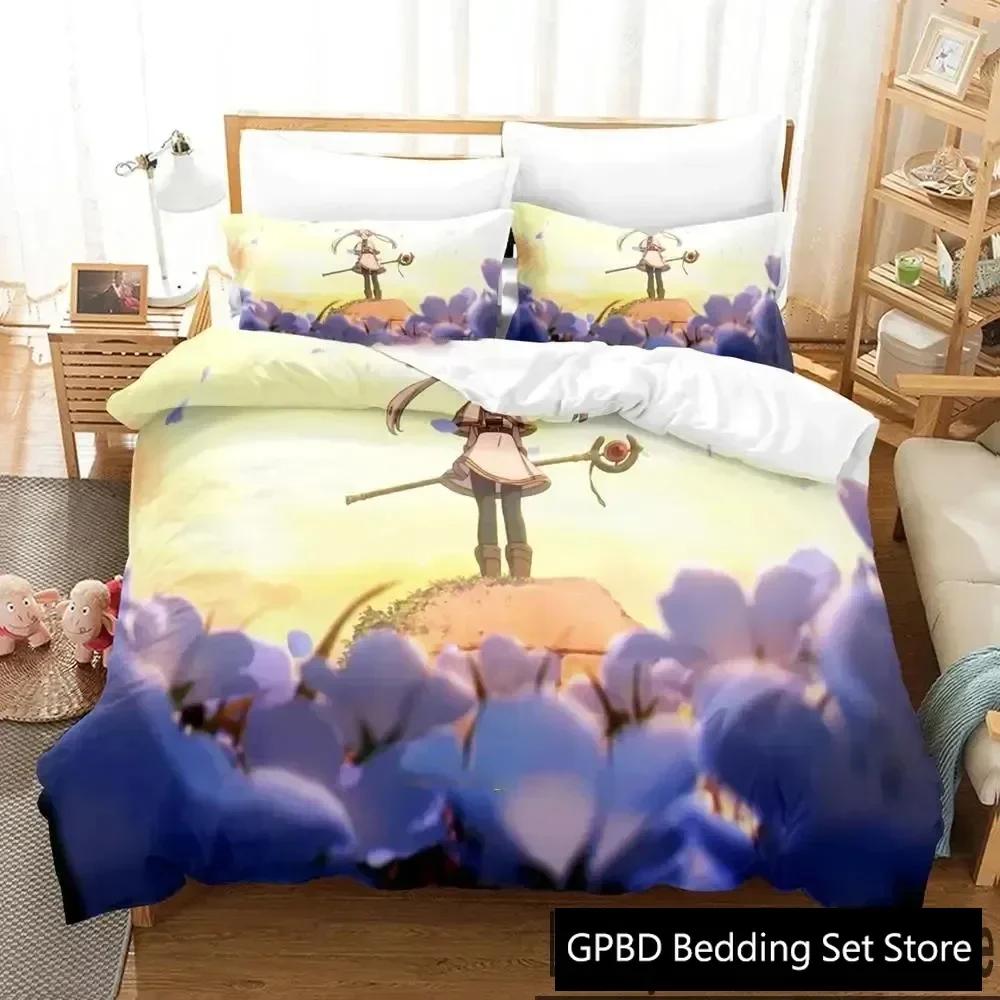 3D Print Anime Frieren Comfortable Duvet Quilt Cover Pillowcase Bedding Set Children Bedroom Decoration Home Textile