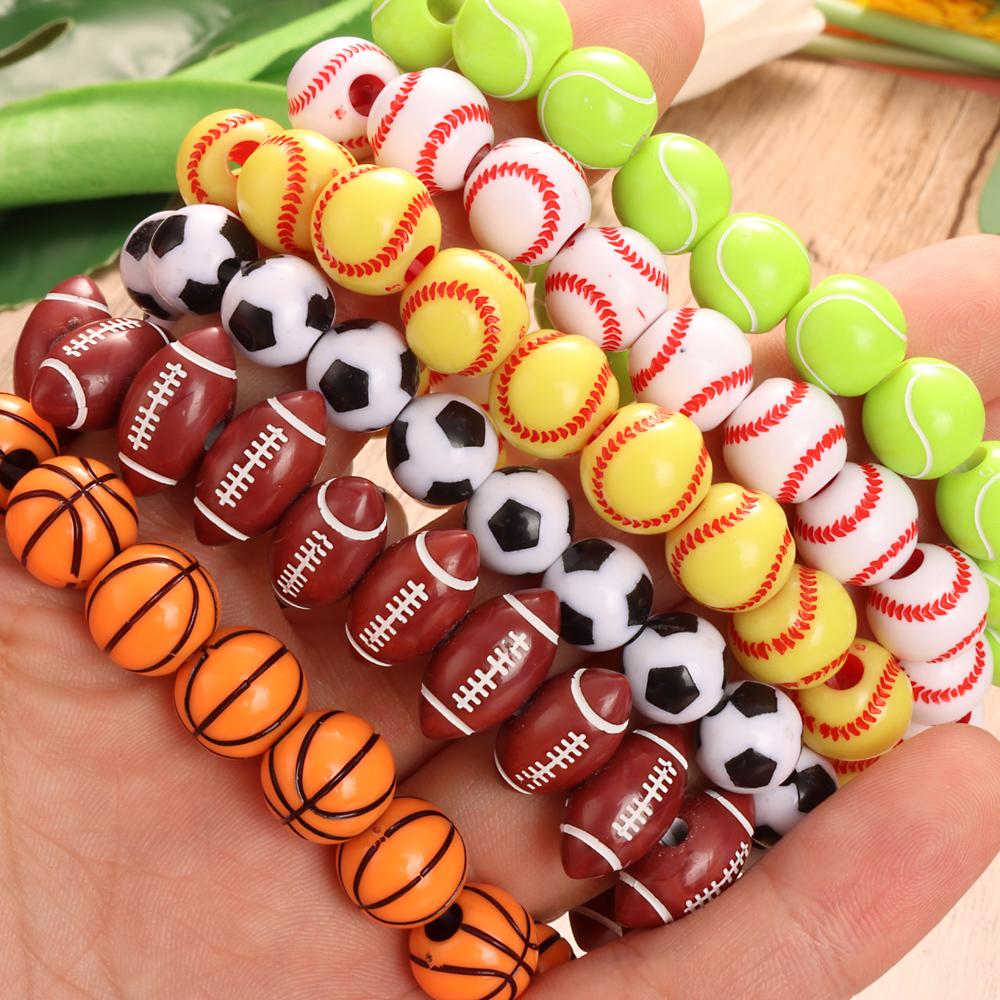 USA Football Baseball Basketball Tennis Strandarmband 18mm Druckknopf Acryl Armreif Mode Charme Schmuck Für Frauen Männer Geschenk