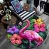 Flamingo Tropical Round Area Rug,Carpet Rug for Living Room Bedroom Sofa Playroom Decor,Non-slip Floor Mat