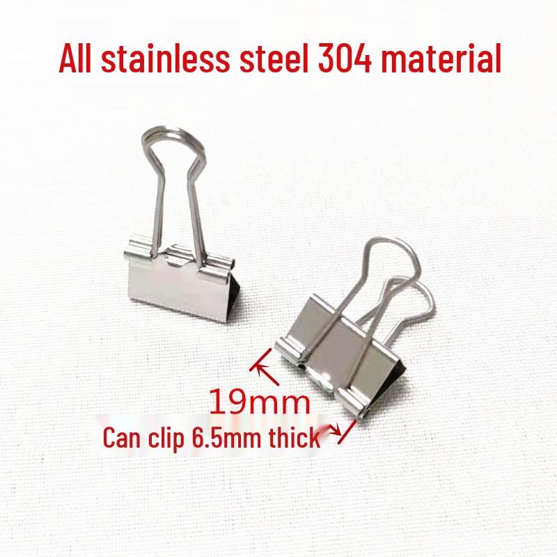 304 Stainless Steel Long Tail Clips - Swallowtail, Phoenix Tail, Fish Tail; Natural Color, Uncoated, No Paint 5# 19mm 1 piece