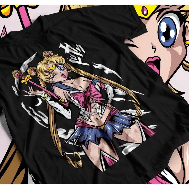 Sailor Moon Tshirt Usagi Tsukino Anime Unisexga Graphic Tee Summer Unisexs And Unisexs Loose And Breathable Cotton Tshirt Top