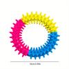 Colorful Dog Chew Thorn Circle Toy, TPR Bite-resistant Rubber Chewing Toothbrush Ring Pet Interactive Training Play and Dental Health