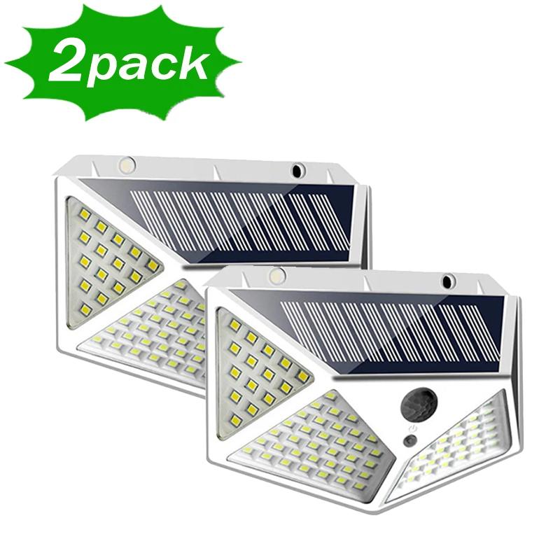 1~12PCS 100 LED Solar Power Wall Light Motion Sensor Waterproof Outdoor Garden Lamp Yard Waterproof Stairs Outdoor Wall Light