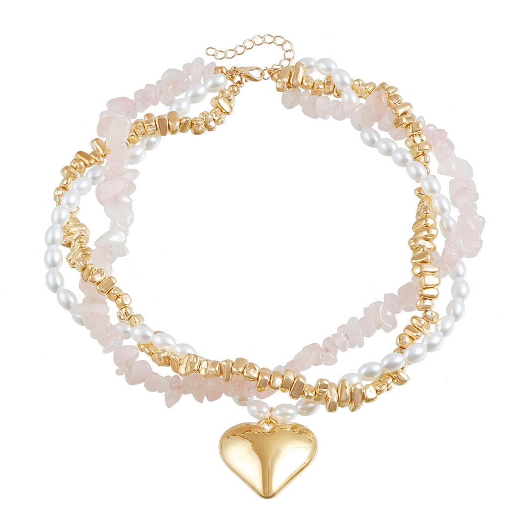 Fashionable Beads Necklace Handmade Necklace Multilayer Delicate Neck Chain Suitable for Fashionable Lover Present
