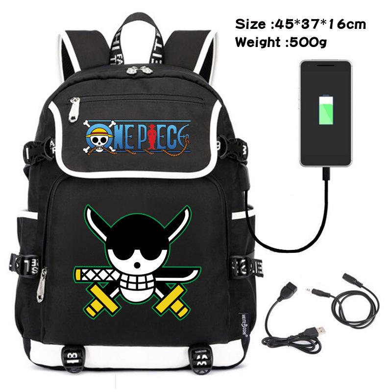 One Piece themed student backpack with fashionable and versatile printed design.