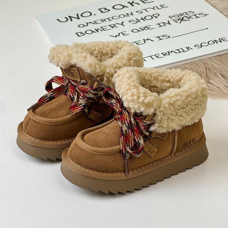 

Зимние новые детские дутики из матовой кожи, утепленные хлопком, плюшевые, для мальчиков и девочек 26-30 yards whole hand 5 pairs starting batch верблюд