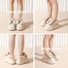 Damen Koreanischer Stil Schleife Baumwolle Schneestiefel mit Absatz - Innen/Außen, Rutschfest, Dickes Samtsohle, Warme Winterschuhe