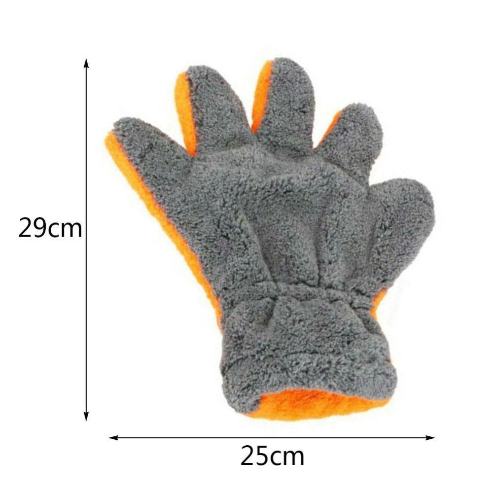Double-sided Care Cleaning Gloves Coral Fleece 5-Finger Gloves Car Washing Gloves for Car Wash