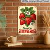 2D Flat, "Sweet As Strawberries" Vintage Aluminum Sign - Retro Fruit Wall Decor Kitchen Decor, Pantry, Farmhouse Decor, Cottage Decor, Fruit Stand
