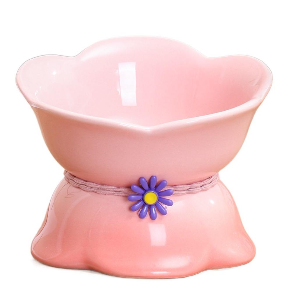 

Flower Shape Pet High Foot Bowl Gradient Color Dog Food Feeding Basin Cat Bowl Kitten Puppy розовый