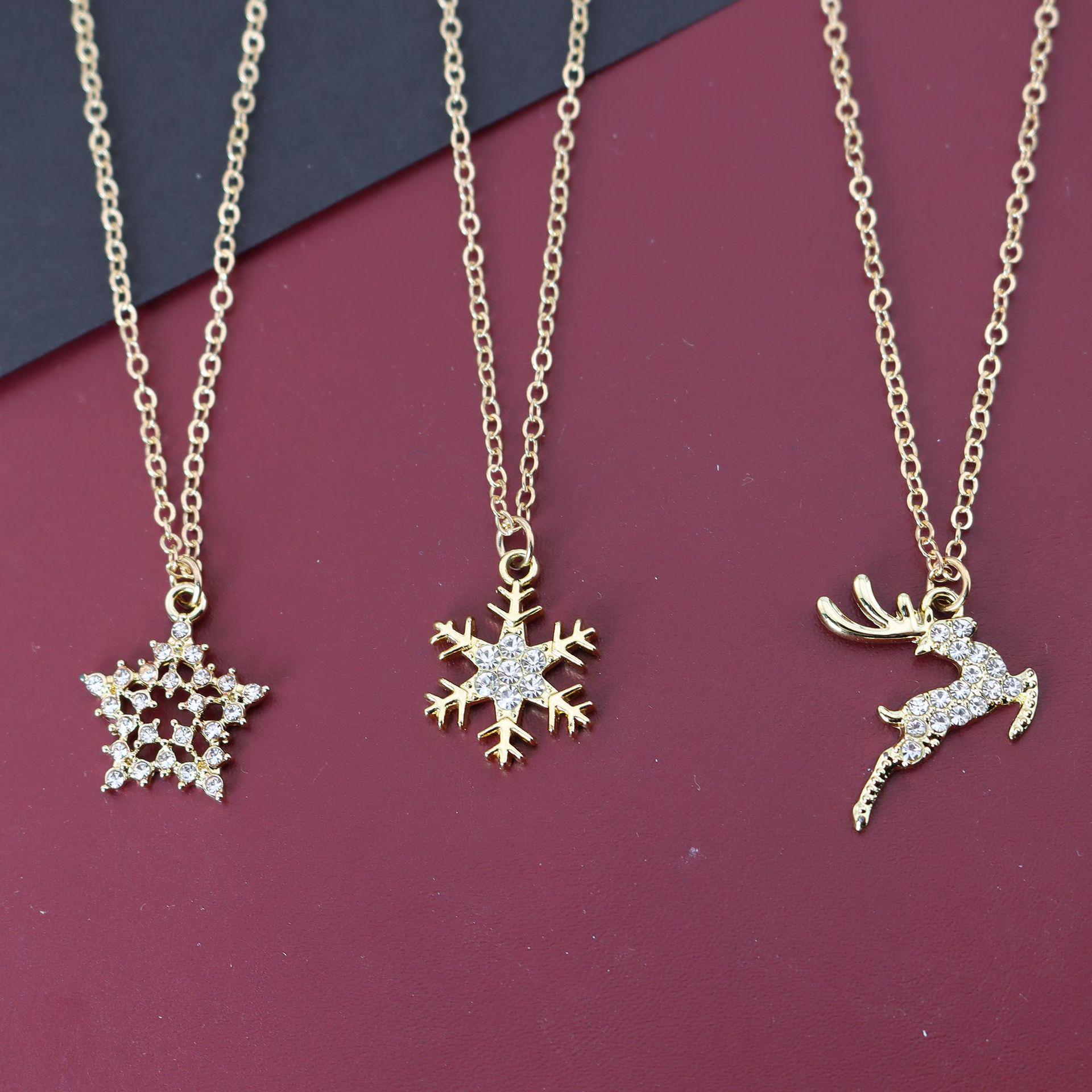Christmas Tree Elk Enamel Drip Ornaments: DIY Metal Necklace Pendants