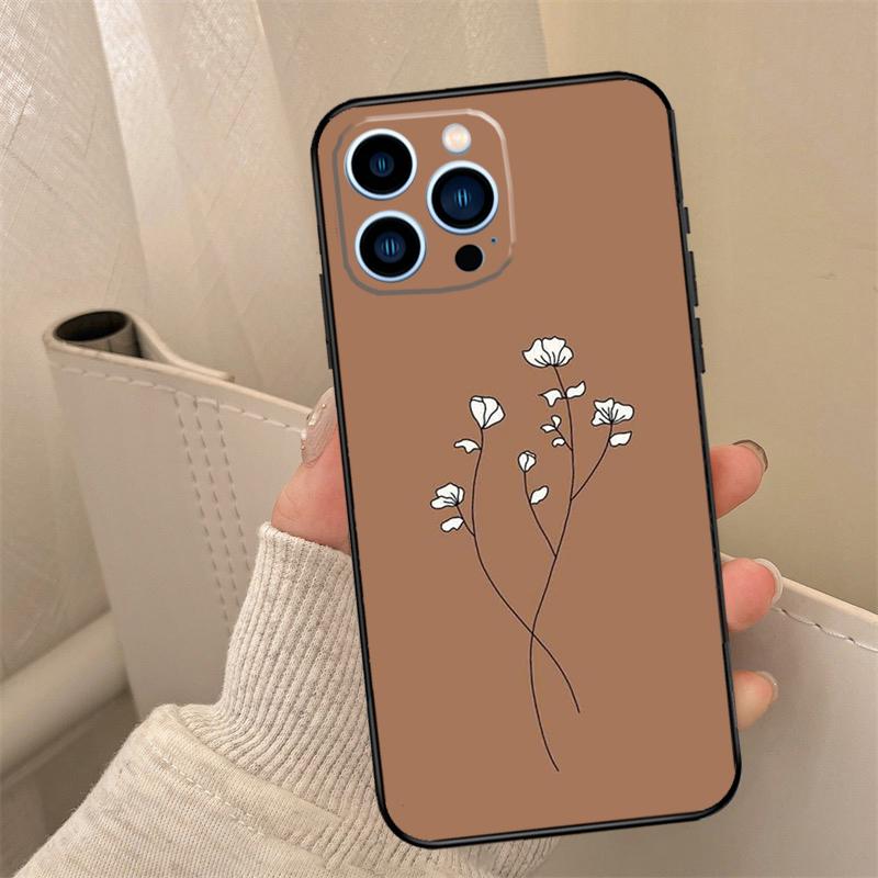 Abstract Plants Phone Case For iPhone 17 16 15 14 13 12 11 Pro Max mini 15 16 Plus 16e 17 Air Cover Coque