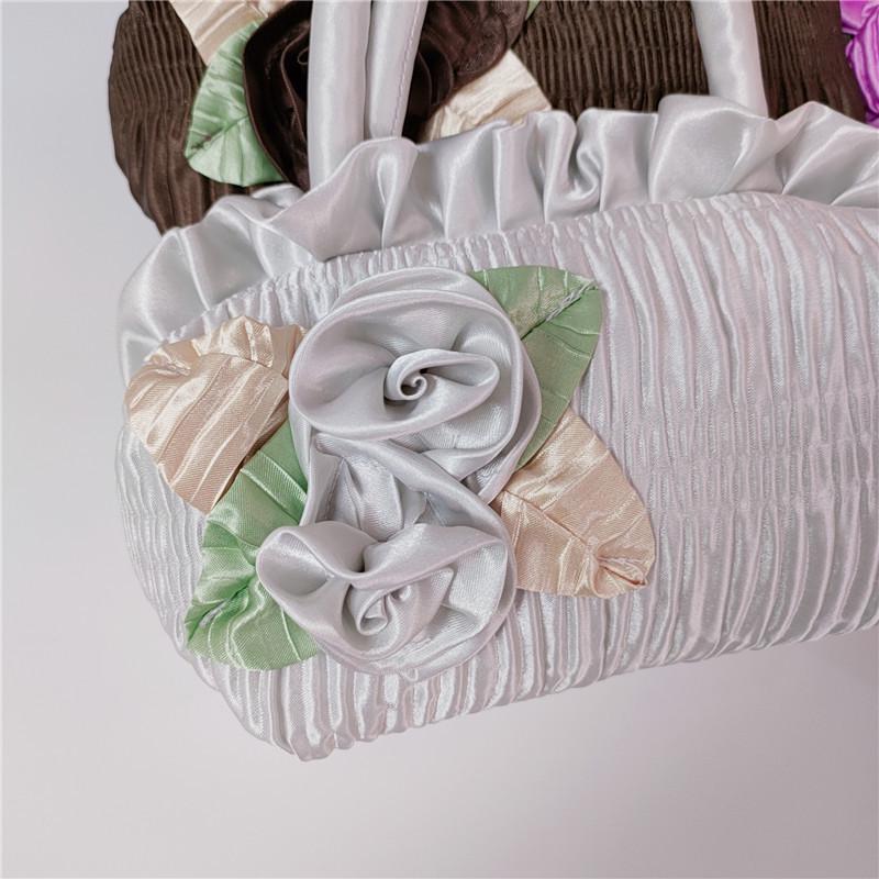 Korean Style 7-Inch Floral Handmade Evening Handbag & Coin Purse