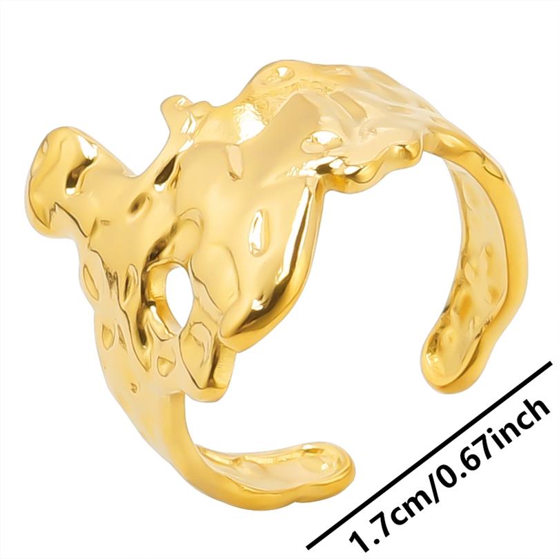 1/5Ppcs/Lot Real Gold Plated Stainless Steel Rings For Women Men Accessories Open Adjsutable Chunky Butterfly Heart Ring Anillos