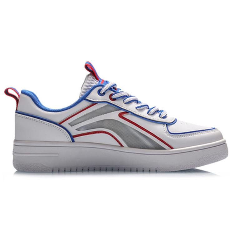 new LiNing Cushioning Lightweight Low Top Skateboard Shoes Women's White Red Blue