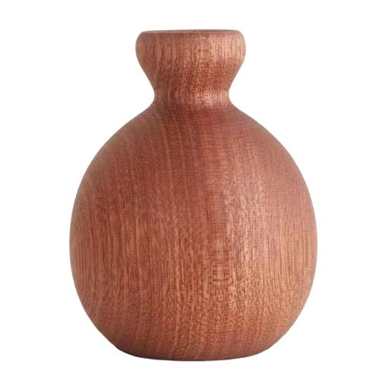 

Mini Wooden Vase for Dried Flowers Handmade Natural Wood Flower Vase Small Decorative Bud Vase for Desk Shelf Home Decor C