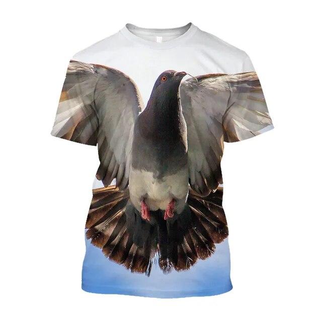 

Футболка с принтом животных, птиц, голубя, гладкая унисекс, мешковатые модные мужские футболки, повседневная одежда, уличные футболки, топы M