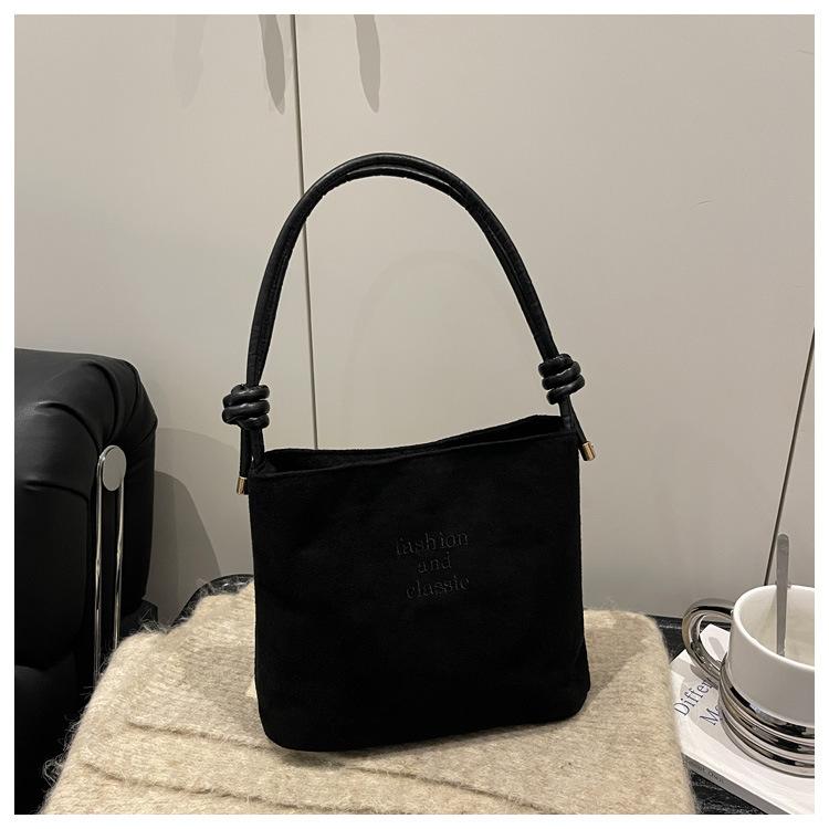 

New Fashi Retro Top Handle Bag Comfortable and Versatile Simple Shoulder Bucket Bag Women Versatile Commuter Bag High Quality чёрный