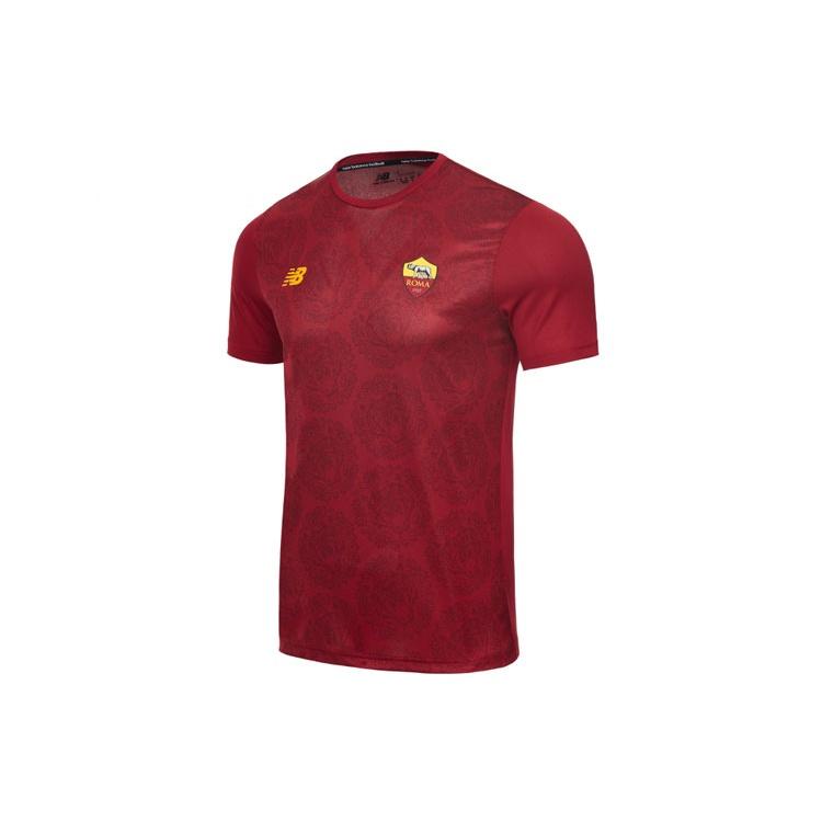 New Balance Men s New Balance As Roma Logo Printing Training Sports Round Neck Short Sleeve Red MT231300-RDP M