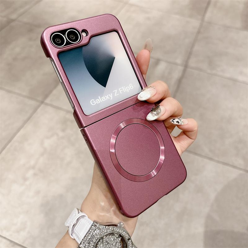 Luxury Matte Hard Case for Magsafe Magnetic for Samsung Galaxy Z Flip 7 6 5 4 3 Zflip 7 Shockproof Wireless Charge Thin Cover