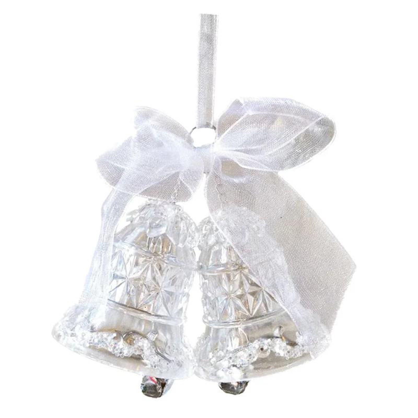 

Подвеска в виде колокольчика на рождественскую елку своими руками с бантом на зимнюю тему, акриловое подвесное украшение для праздничного окна офиса дома на годовщину чистый