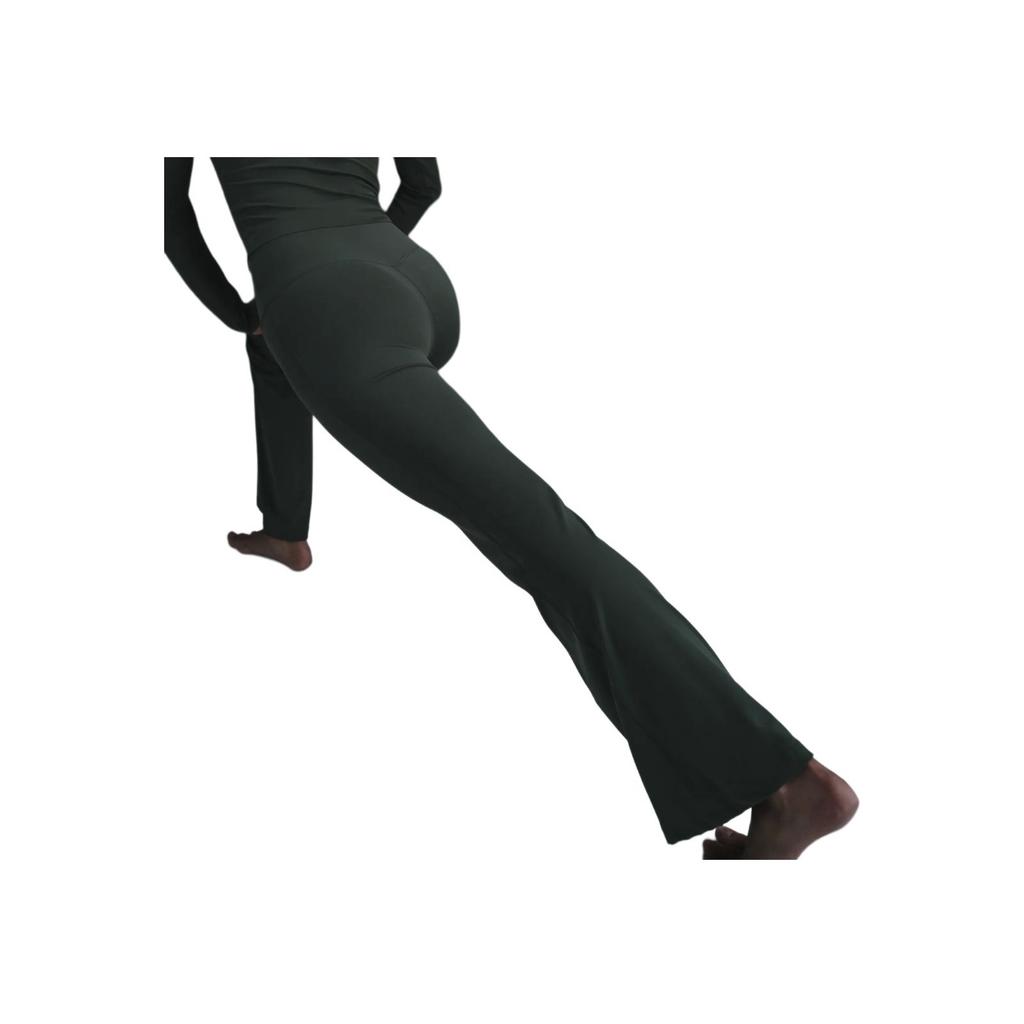 Nike Zenvy High-Waisted Flared Solid Color Sports Trousers Women Bottoms Vintage-Green Black FV7922338