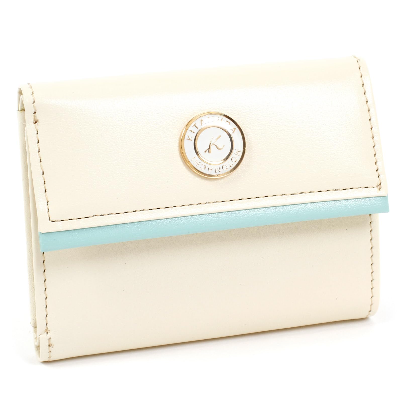 

Compact Wallet NH0828 50361 [Kitamura] Tri-fold Women s Beige/Mint