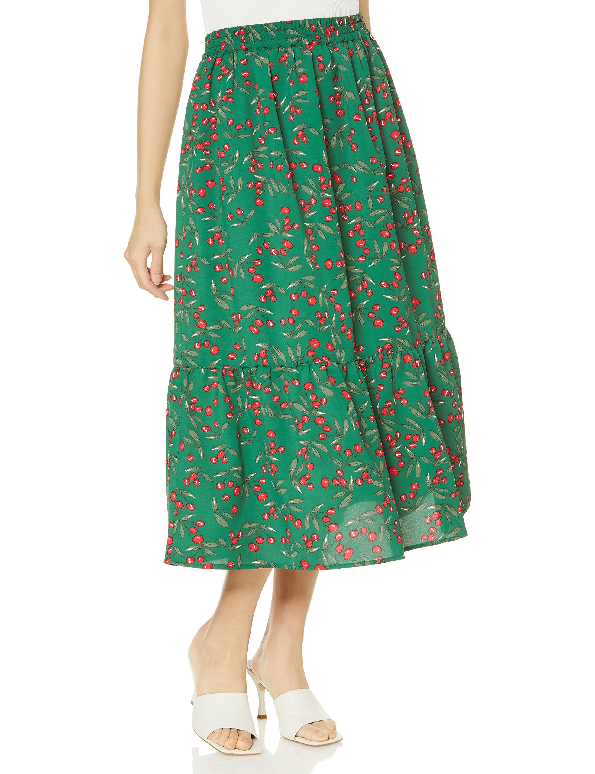 

Milkfed Cherry Print Free Size Women s Skirt, Green, зелёный