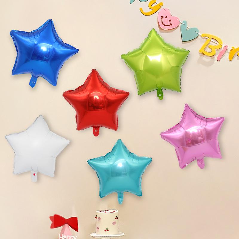 18-calowe Balony z Folii Aluminiowej w Kształcie Pięcioramiennej Gwiazdy - Dekoracja Weselna