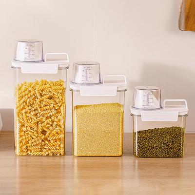 Transparent Measuring Cup Grain Sealed Storage Jar Multipurpose Large Capacity Bottles For Cereal Mung Beans