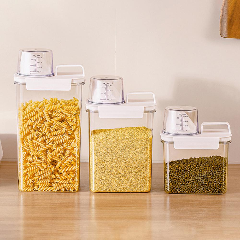 Transparent Measuring Cup Grain Sealed Storage Jar Multipurpose Large Capacity Bottles For Cereal Mung Beans