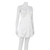 Summer Sexy Satin Mini Dress V Neck Lace Trim Spaghetti Strap Sleeveless Loose Flowy Slip Dress Y2K Spicy Girl Style Casual Party Night Out Dress