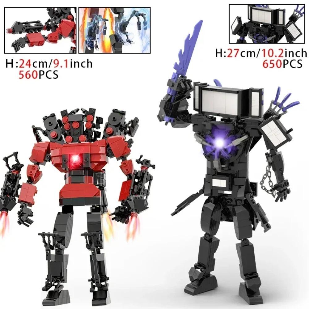 Moc Skibidi Toilet Action Figures Modello da costruzione Blocchi Camerman Titan Speakerman Surveillance Man TVMan Ragazzi Giocattoli per bambini Regali