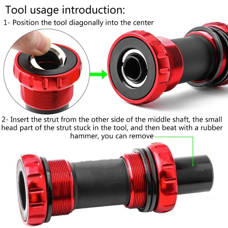 1Set Bottom Brackets Cup Remover Install and Removal Tool Universal Removing Tool for Cyclists and Mechanic