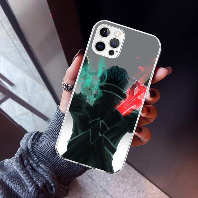 Sword Art Online Kirito Phone Case For iPhone 17 Air 11 13 Mini 14 15 Plus 16 12 Pro Max 16E SE 7 8 Pattern Soft TPU Back Cover