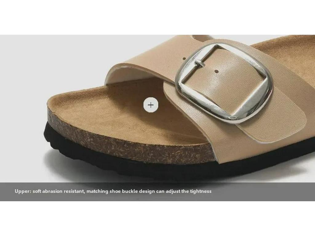 Ruizu Dámské letní korkové pantofle Trendy ležérní plážové sandály