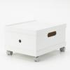 MUJI Polypropylene File Box Lid with Caster White 44902868 Standard, Attachment, Gray,