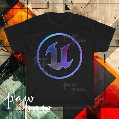 New Unreal Engine Gradient Logo Men's T-shirt Funny Size S To 5XL