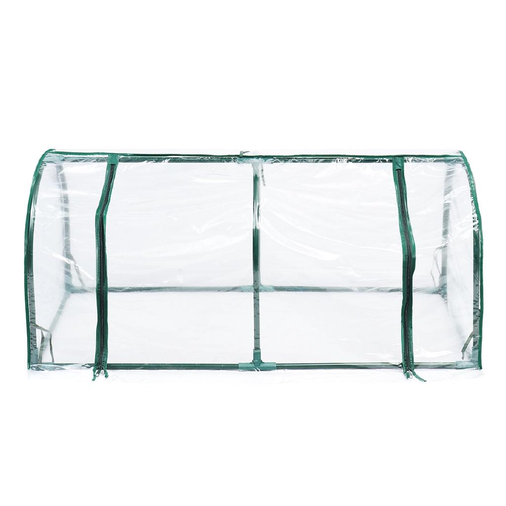 Außenpflanzenabdeckung Rahmen Abnehmbar Stahl Reißverschluss Garten Gewächshaus PVC Warm Garten Haushalt Pflanzen Gewächshausabdeckung