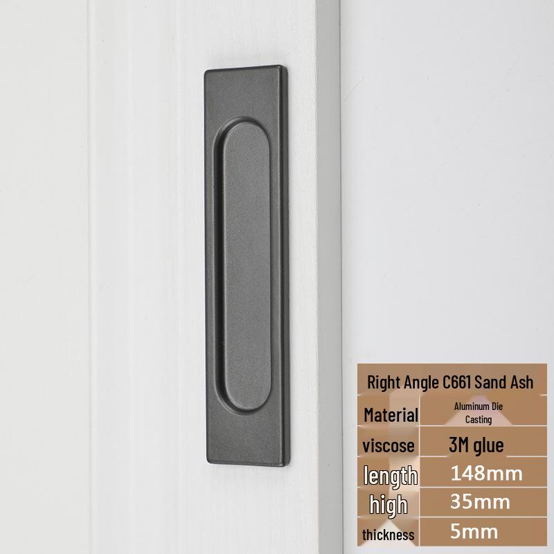 No-Drill Sliding Door Handle for Glass, Cabinet & Kitchen, Gold/Black/Gray Finish