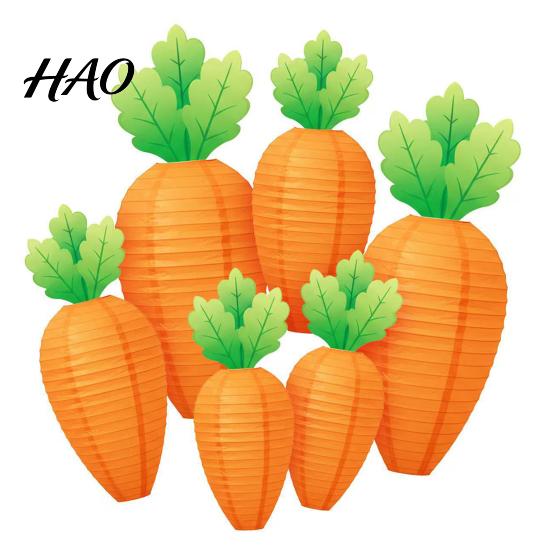 Easter Carrot Paper Lanterns Lantern, Hanging Decor for Kindergarten Classroom, Indoor Party Ceiling Decorations Kids Birthday Suspended Ornament,