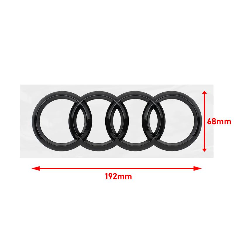 ABS Car 273mm Hood Front Grill 192mm Rear Trunk Emblem For AUDI A6 2020-2023 4Ring Logo Sticker A6 Quattro Mark Auto Accessories